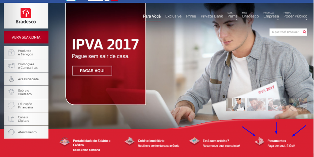 Site Bradesco - Pagamento IPVA